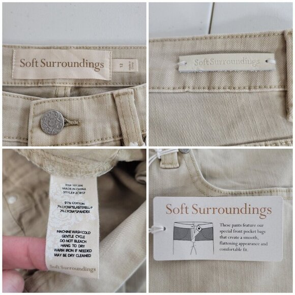 Soft Surroundings Jeans Womens 12 Straight Stretch Comfy Ankle Staple High Rise - Picture 7 of 11